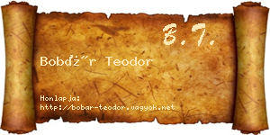 Bobár Teodor névjegykártya